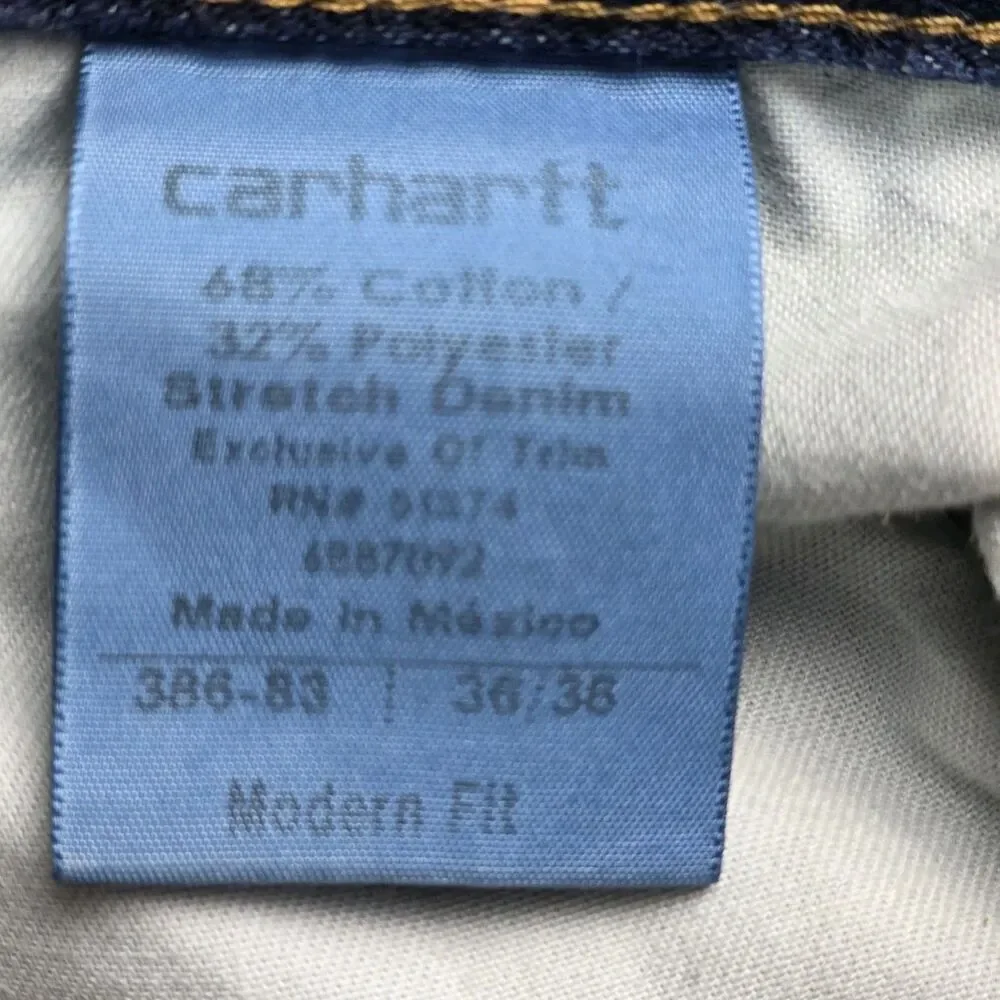 Carhartt Jeans Mens 36/35 Modern Fit Straight Blue  Denim Jeans